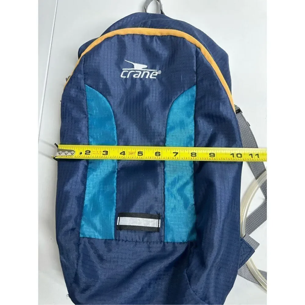 Crane Sports Hydration Blue Hiking Backpack - 2L W Padded Mesh & Adjust Belt